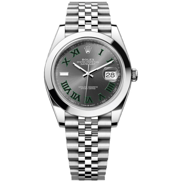 Rolex Datejust Wimbledon 41mm 126300 Smooth Bezel, Grey and Green Roman Dial, Unworn 2026 1