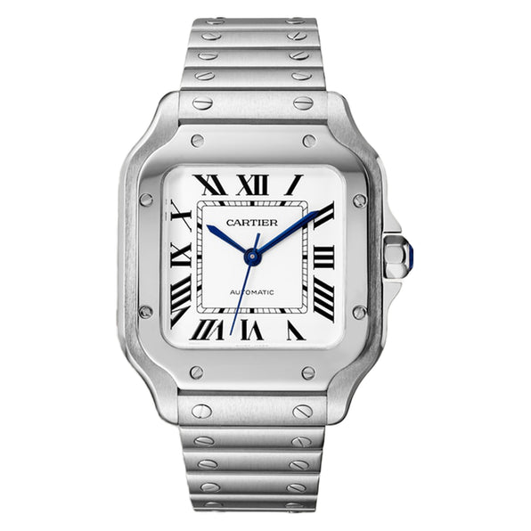 Cartier Santos Medium 35.1 mm WSSA0029 Silver Roman Dial, Worn 2025 1