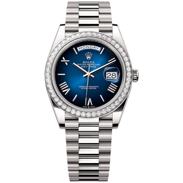 Rolex Day Date 228349RBR 40mm Blue Ombré Roman Dial, Like New 2025 1