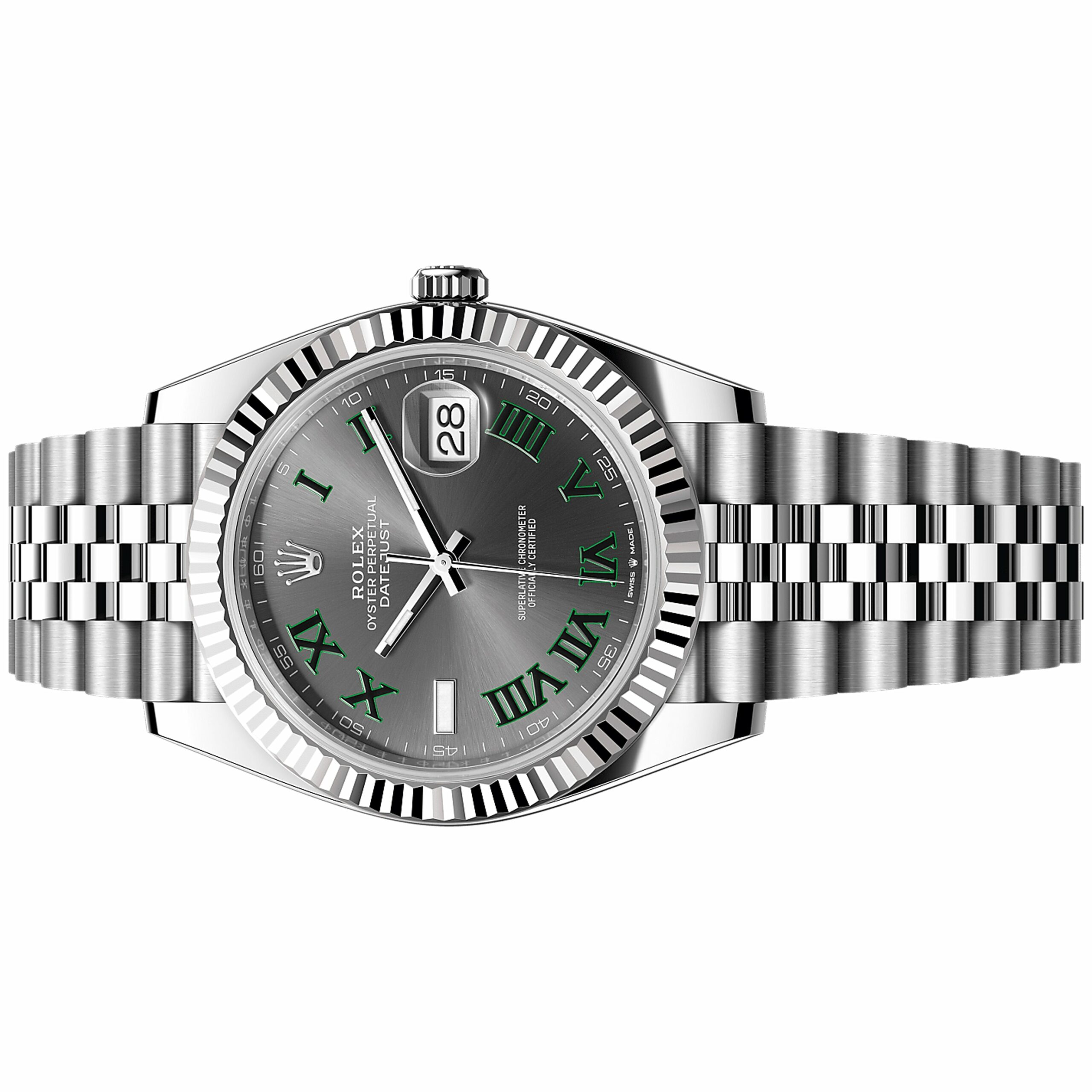Rolex Datejust Wimbledon 41mm 126334 Grey and Green Roman, Unworn 2026 4