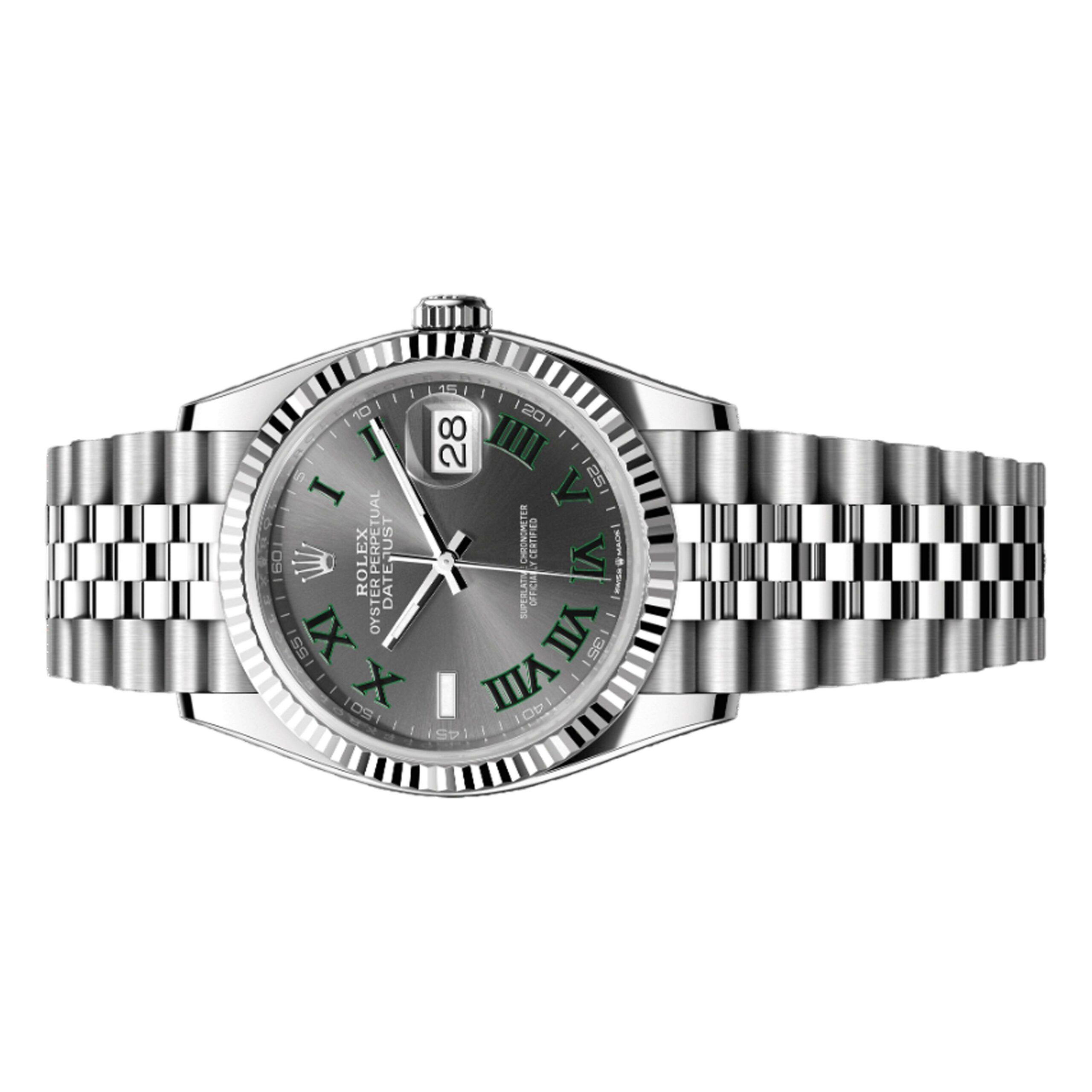 Rolex Datejust Wimbledon 36mm 126234 Grey and Green Roman Dial, Unworn 2026 4