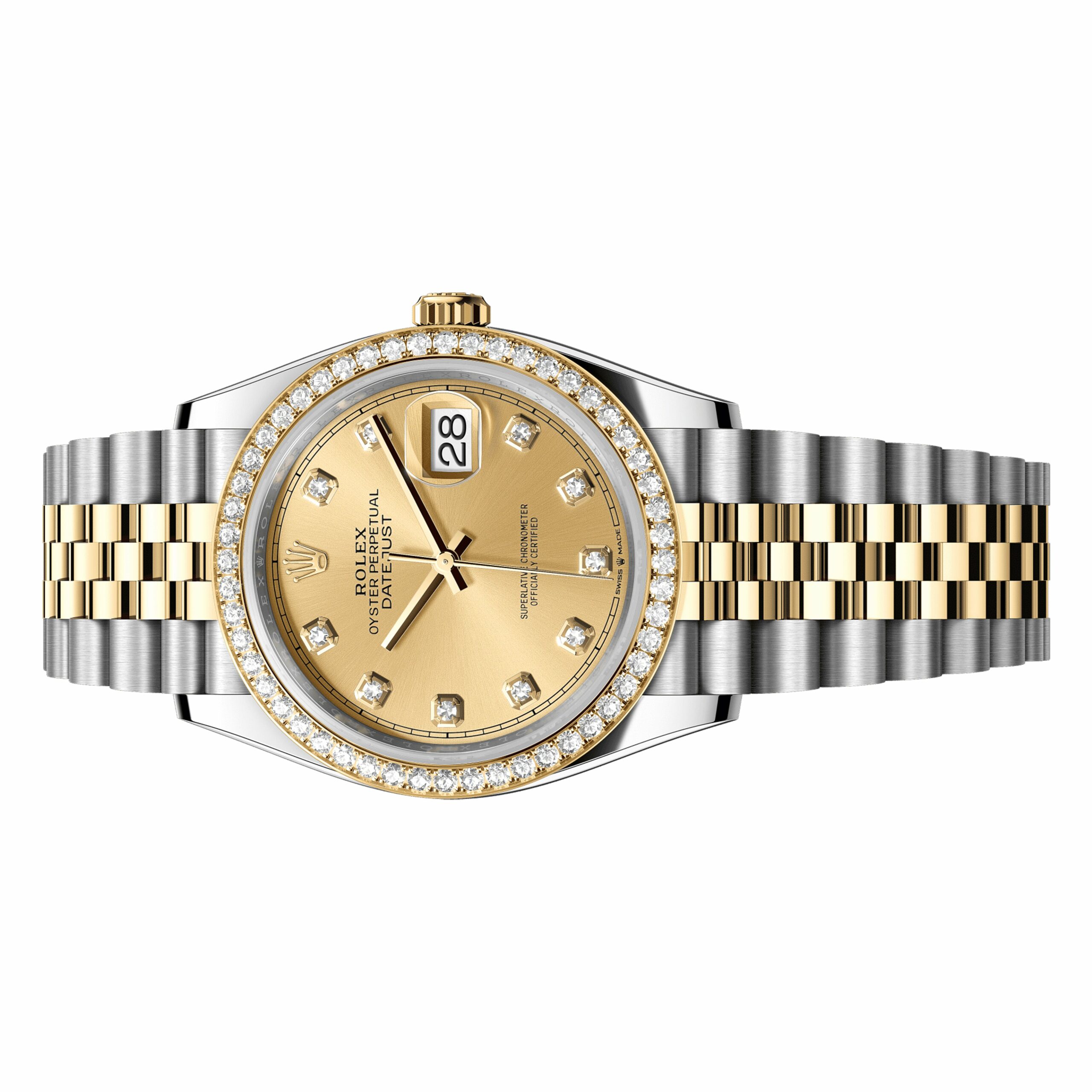Rolex Datejust 36mm 126283RBR Yellow Gold, Diamond Bezel, Champagne Diamond Dial, Worn 2022 4