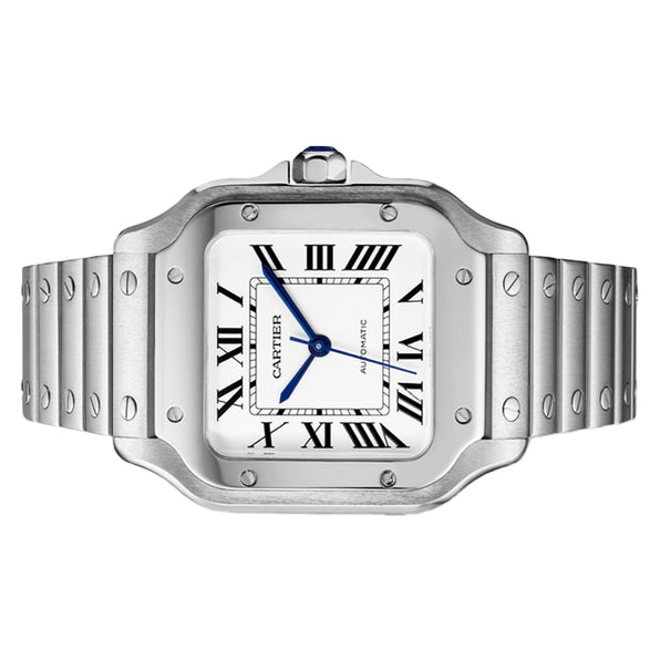 Cartier Santos Medium 35.1 mm WSSA0029 Silver Roman Dial, Worn 2025 2