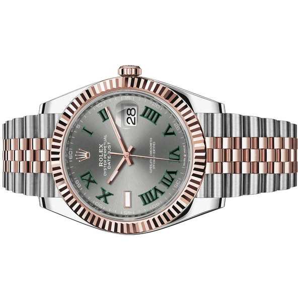 Rolex Datejust Wimbledon 41mm 126331 Rose Gold, Gray Dial and Green Roman Dial, Worn 2024 2