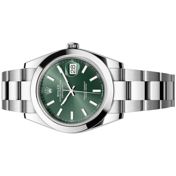 Rolex Datejust 41mm 126300 Mint Green Index Dial, Oyster Bracelet, Unworn 2025 2