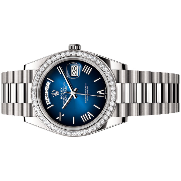 Rolex Day Date 228349RBR 40mm Blue Ombré Roman Dial, Like New 2025 2
