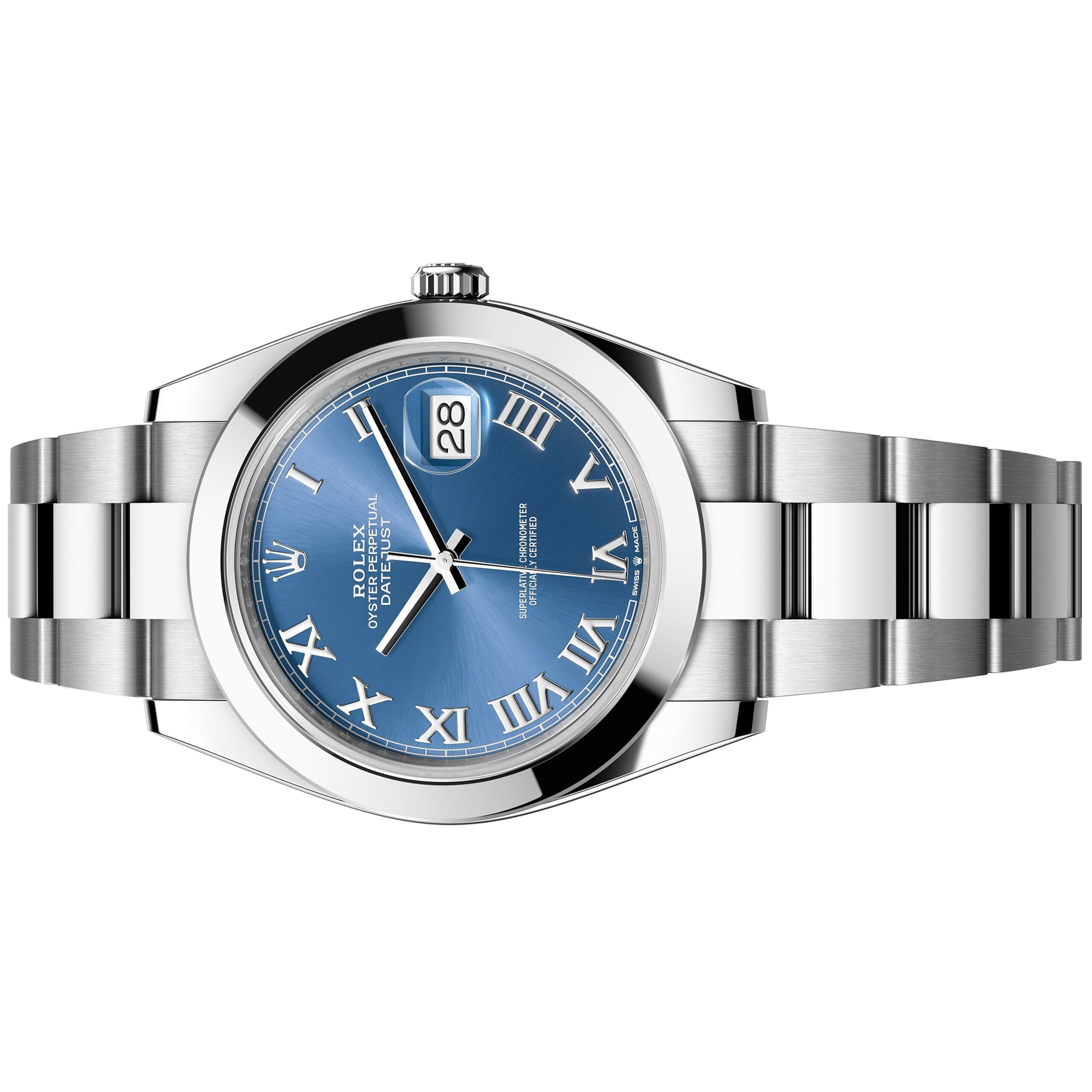 Rolex Datejust 41mm 126300 Smooth Bezel, Blue Roman Dial, Oyster Bracelet, Unworn 2026 4