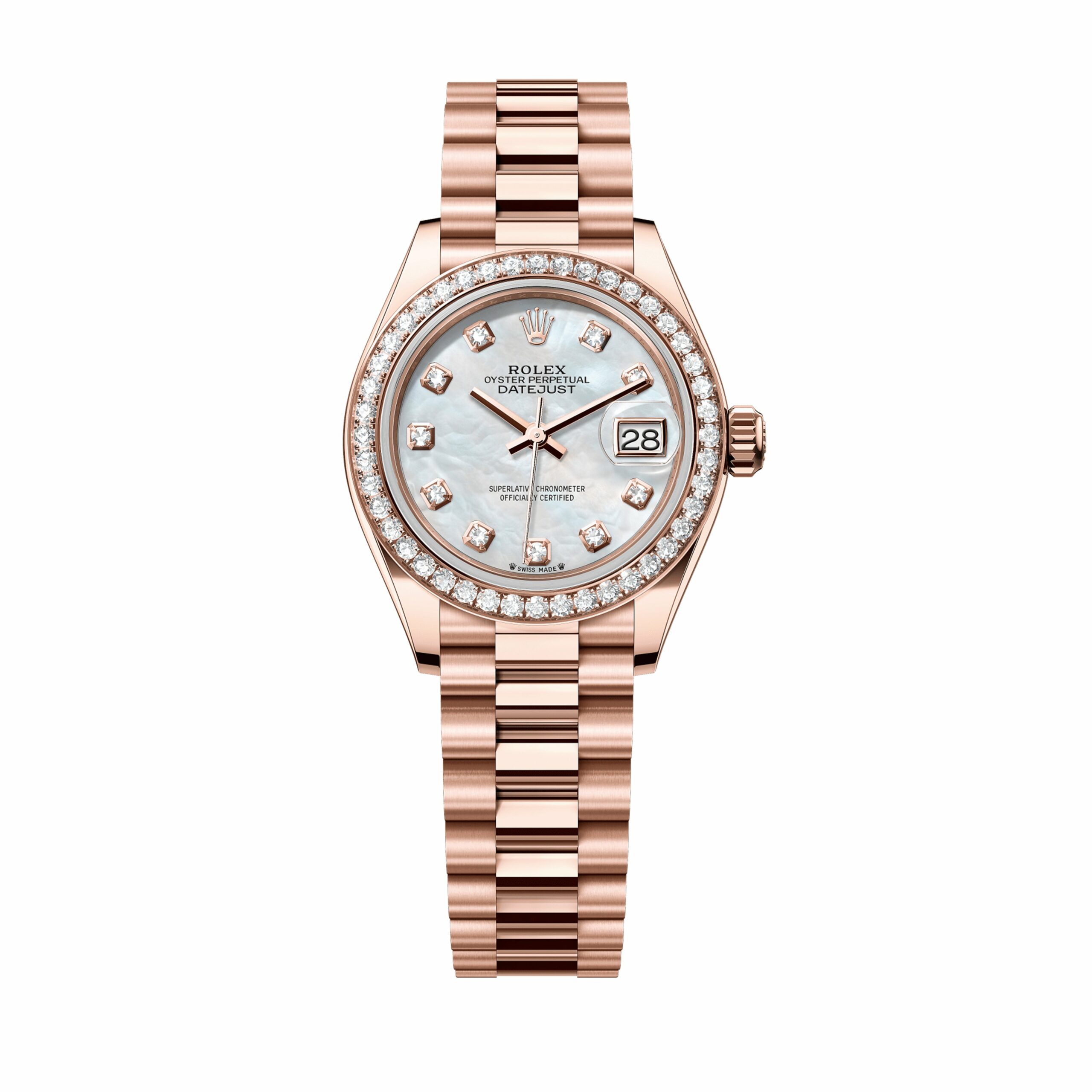 Rolex Lady Datejust 28mm 279135RBR Full Rose Gold, Diamond Bezel, Mother of Pearl Diamond Dial, Like New 2025 3