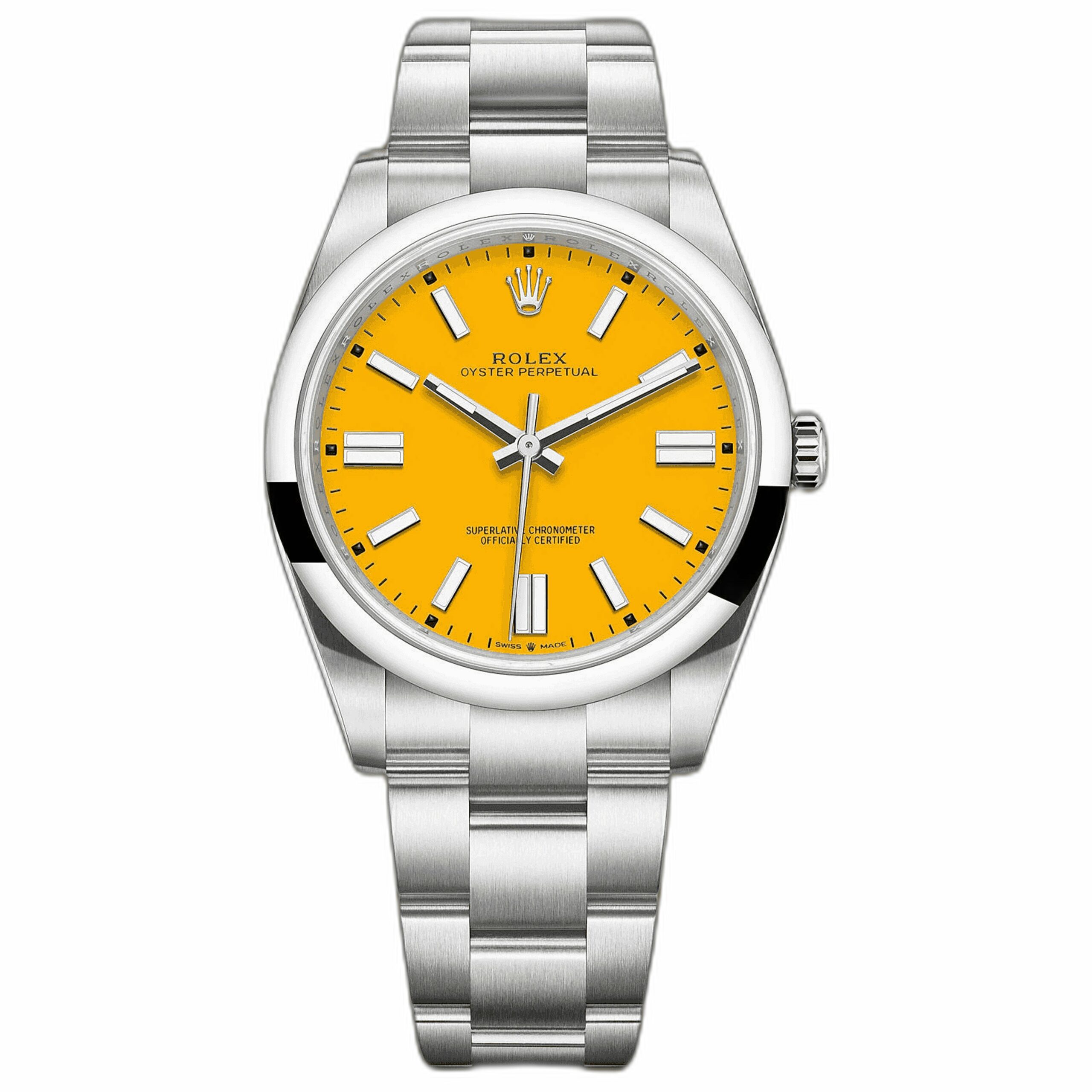 Rolex Oyster Perpetual 41mm 124300 Yellow Index Dial, Unworn Nov 2020 3