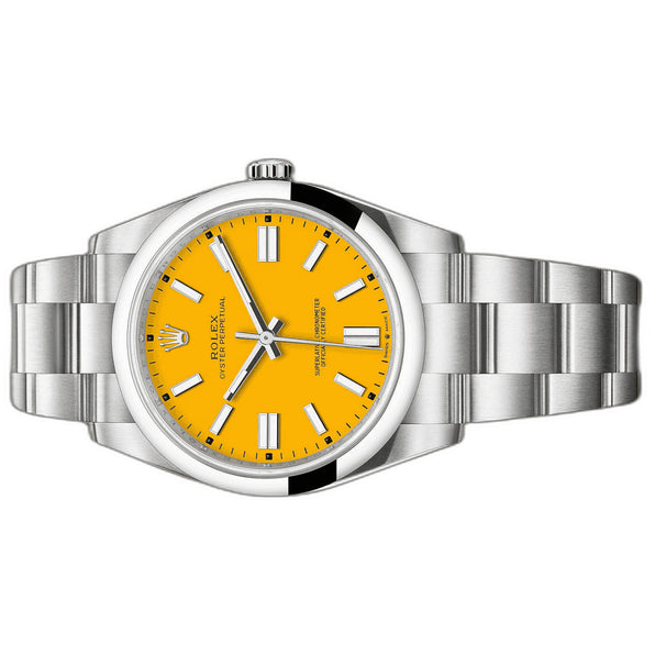 Rolex Oyster Perpetual 41mm 124300 Yellow Index Dial, Unworn Nov 2020 2